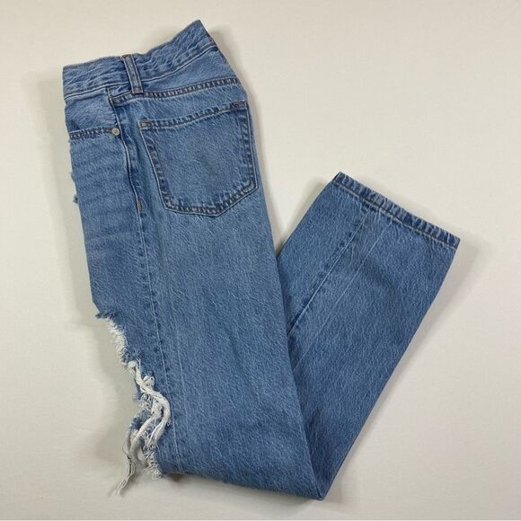 Aeropostale 90's Baggy Jeans Women's 000 Distressed Light Denim‎ High Waist Y2K - Picture 2 of 11